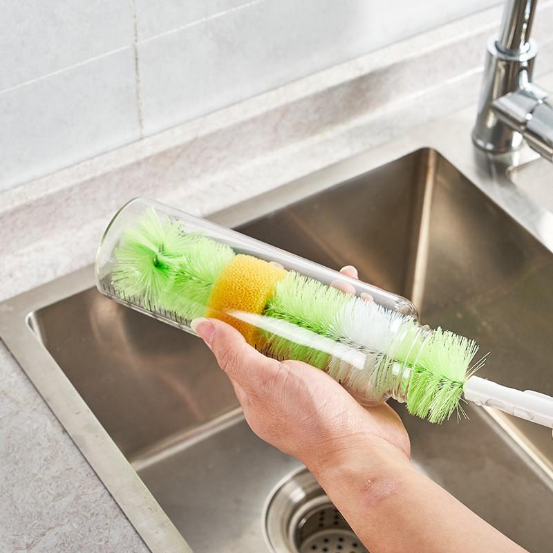 Deep Cleaning Bottle Brush For Cups Jugs And Kitchenware With Extended Plastic Handle