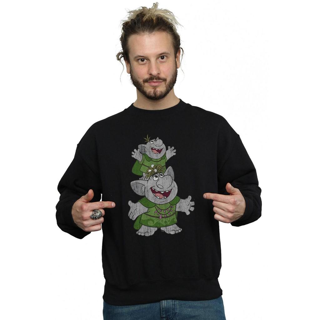 Disney Mens Frozen Handstacking Trolls Sweatshirt