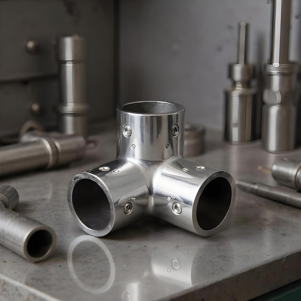 3-Wege-Eckbogen 3-Wege Edelstahl Marinezubehör Geländer Gabel T-Stück Buchse für Schiffsgeländer Yacht Rohrleitungen Dock Zaun