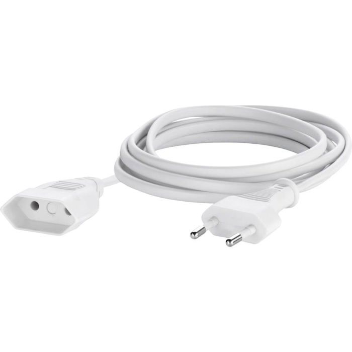 Sygonix SY-5042680 Power Supply Extension Cable White 5.00 M H03VVH2-F 2X 0.75 Mm²
