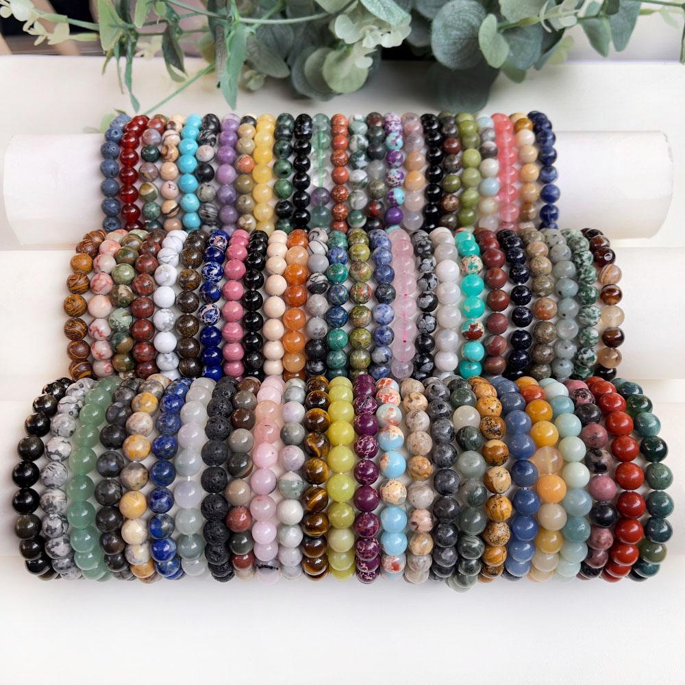 Wholesale 8 Mm Charm Beaded Bracelet Natural Stone Bracelet Crystal Bracelet Natural Stone Beaded Bracelet