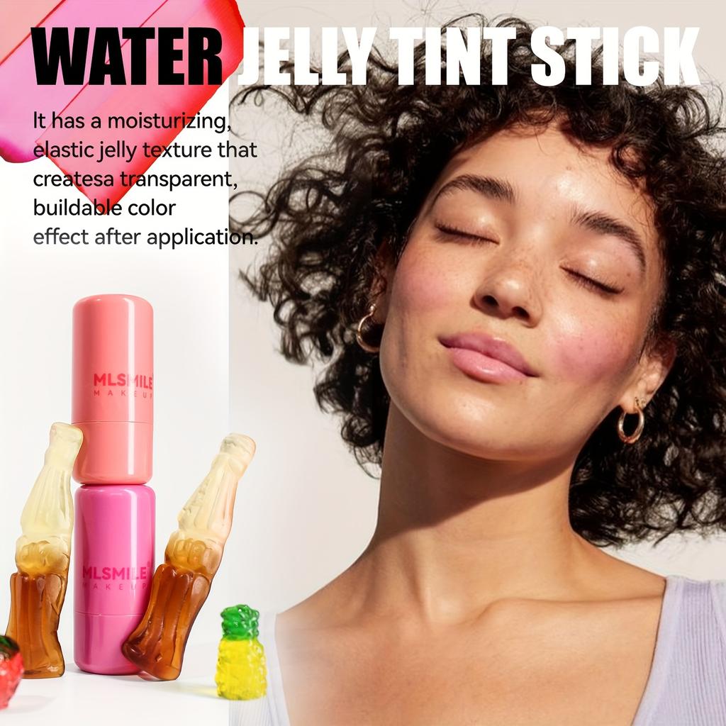 Jelly Blush Stick Lip and Cheek Stick, Multi-purpose Jelly Tint Jelly Blush, Water Jelly Tint,Blush Cooling Water Tint Sheer Lip