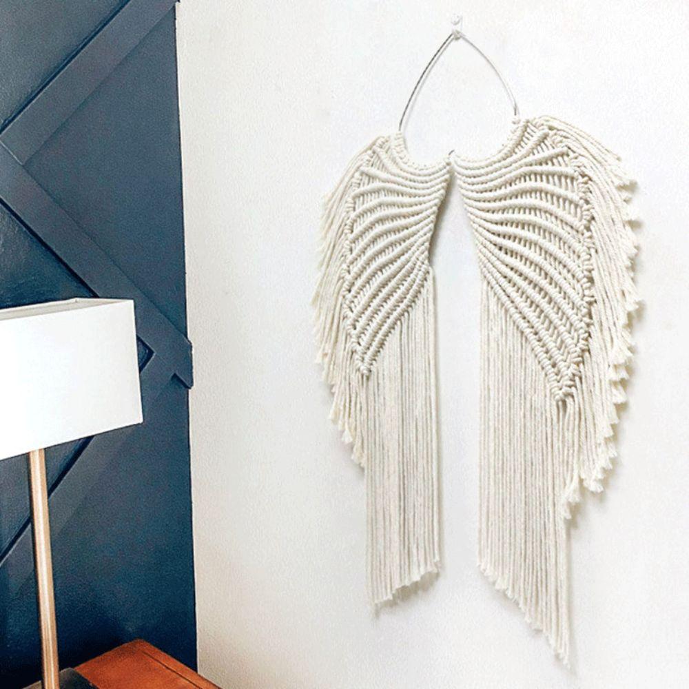 Macrame Wing Tapestry with Tassels Background Wall Decoration Wall Hanging Ornaments  Bedroom