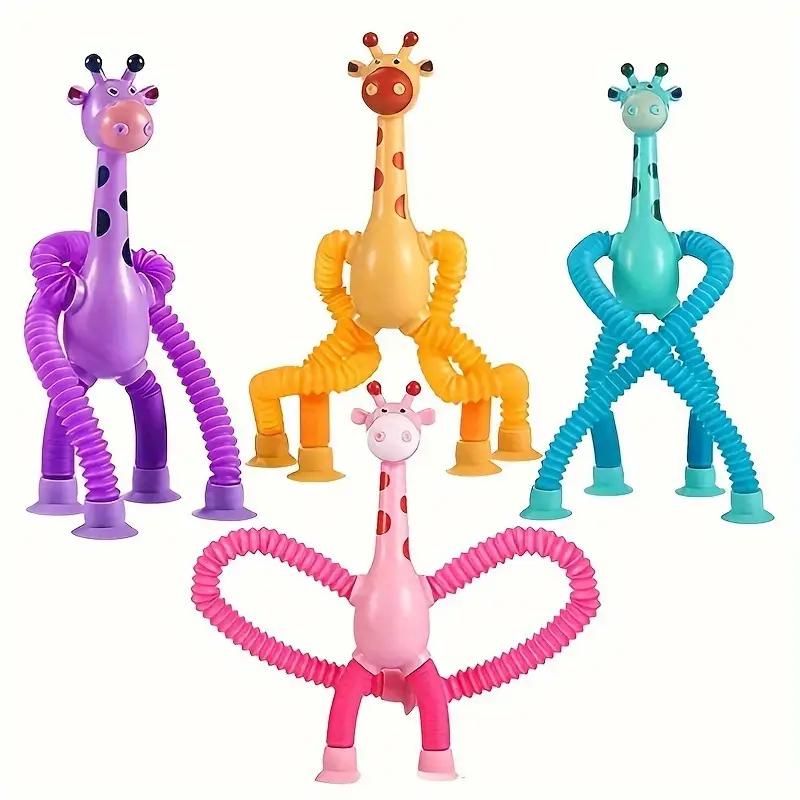 Colorful Stretchy Giraffe Suction Cup Toys - Fun & Educational for Youngsters, Bathroom, Bedroom Suction Cup Toys