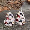 European and American Double-Sided Santa Claus PU Earrings - Christmas Pattern