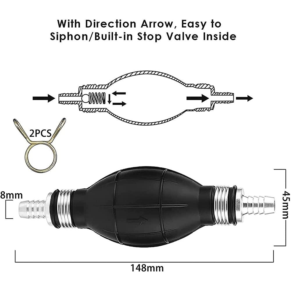 Avrpqiwy 8mm Hand Pump, Fuel Liquid Transfer Pump Manual Hand Pump Suction