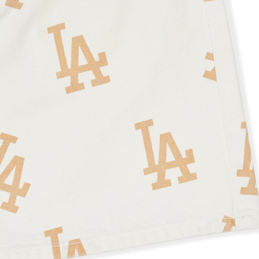 New MLB Denim Short Skirts Women's Milk White 3FDSB0143-07CRS