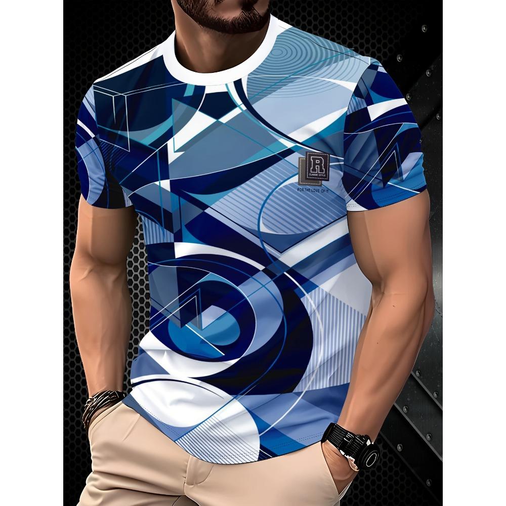 3D Digital Printing T-Shirt Teen Men's Short Sleeve Top Versatile Breathable