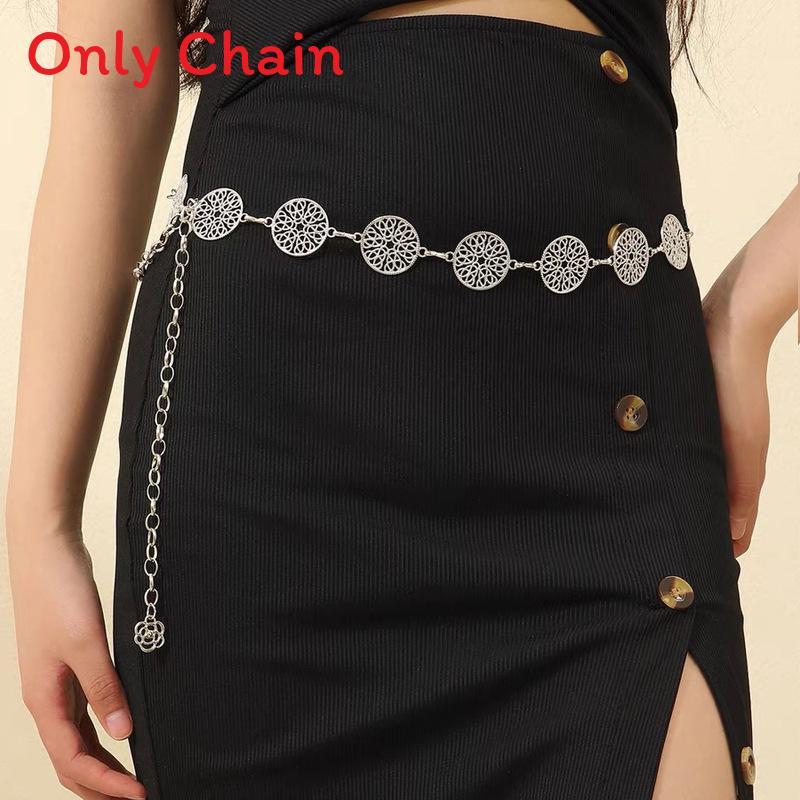 Womens Metal Waist Belt With Hook Closure Versatile For Suit Dress And Casual Outfits