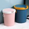 Nordic Contrasting Color Lid Trash Can - Sturdy Durable And Convenient For Household Items Cleaning Supplies Trash Cans