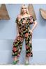 Women's Style Big Size Overalls Plus Size Gathered Madonna Collar Belted Flexible Viscose Jumpsuit