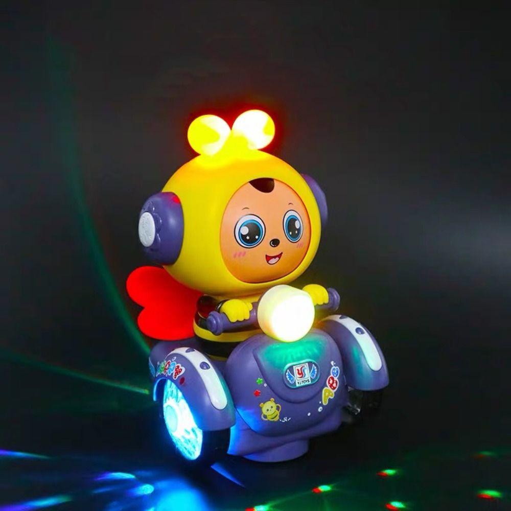 Plastic Bee Face Changing Doll Sound and Light Changing Face Bee Cartoon Car  Boy Children