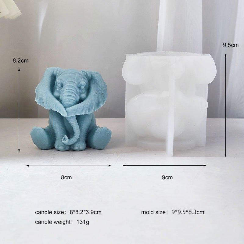 Silicone Elephant Candle Mold Minimalist Animal-Shaped Aroma Relax Plaster Casting Mold DIY Handmade Home Decor Craft Tool