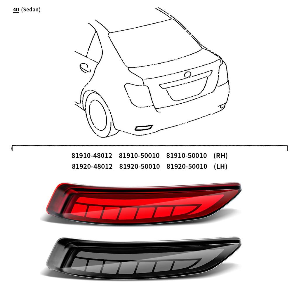 For Toyota Corolla Axio Fielder Sedan Hatchback  -    LED Rear Bumper Reflector Lights Brake Turn Signal