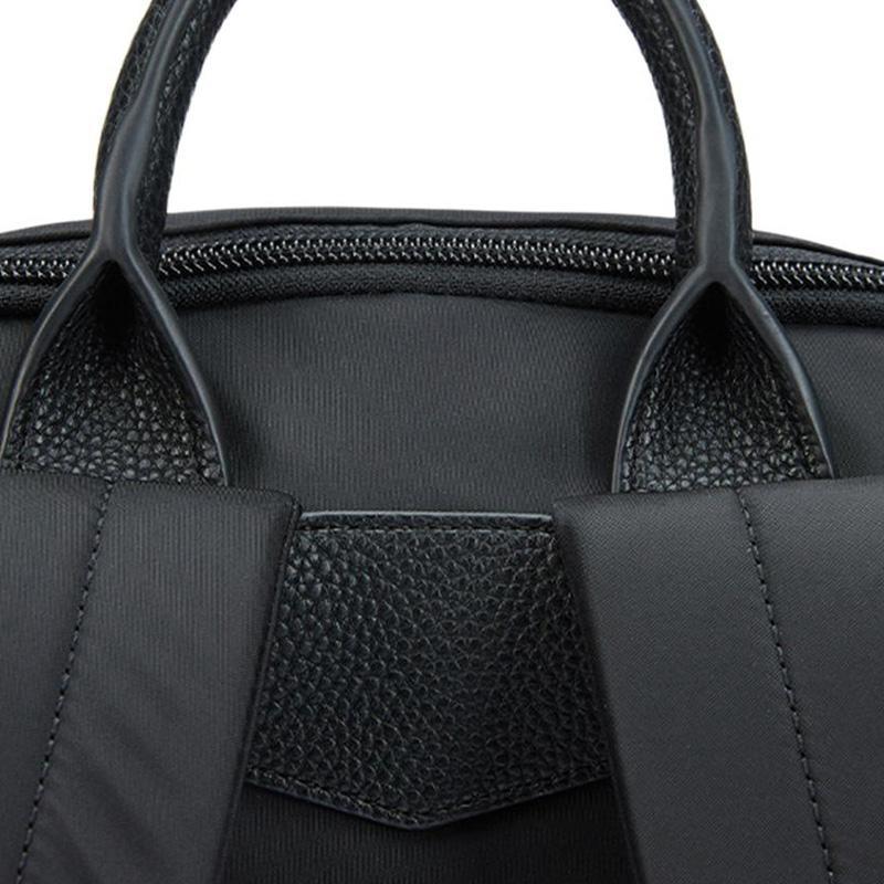 Emporio Armani Travel Essentials 32 Solid Color Logo Embroidered Zipper Closure Fabric Backpack Women backpack Black Y3L111-YWS1E-80001