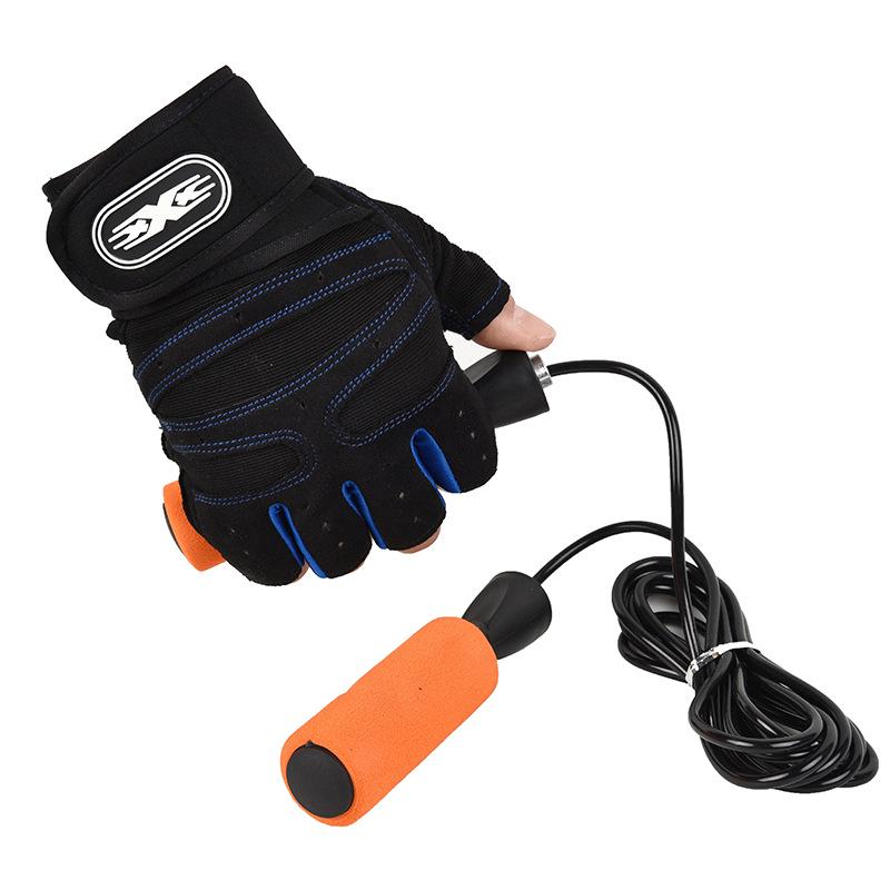 Unisex Halbfinger-Fitnesshandschuhe mit verlängerter Handgelenkstütze - Rutschfest, Verschleißfest für Gewichtheben und Training