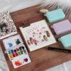 Portable Travel Watercolor Plastic 12/24 Grids Painting Box With Palette Half Pan Mini Paint Storage Case For Art Supplies