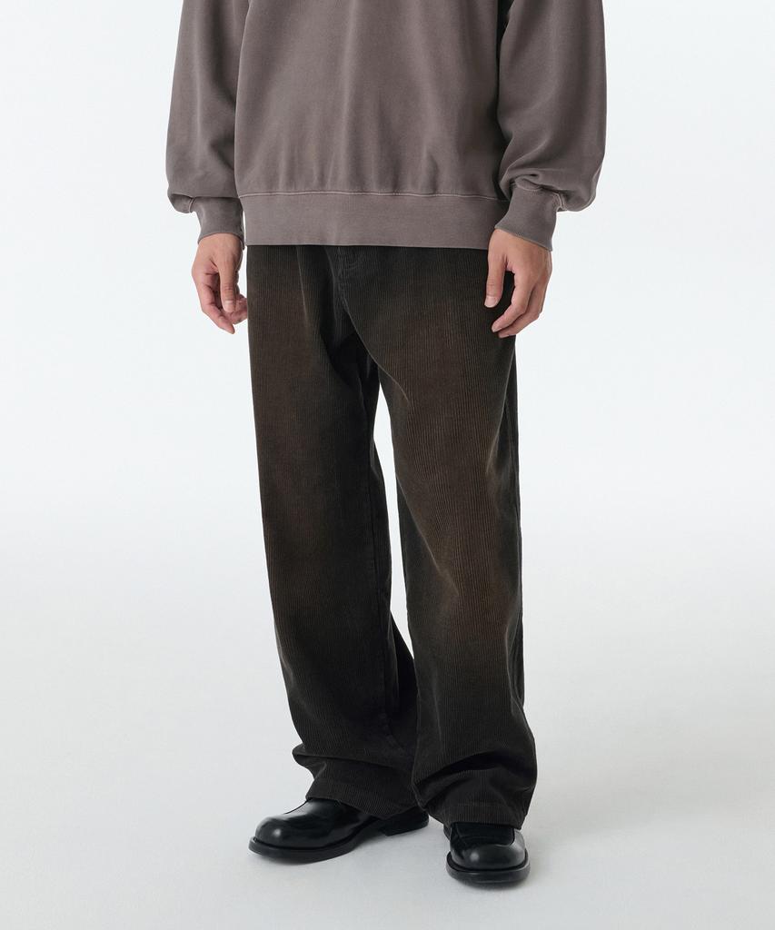 MUSINSA STANDARD Big Brush Wide Corduroy Pants [Rusty Dark Grey]