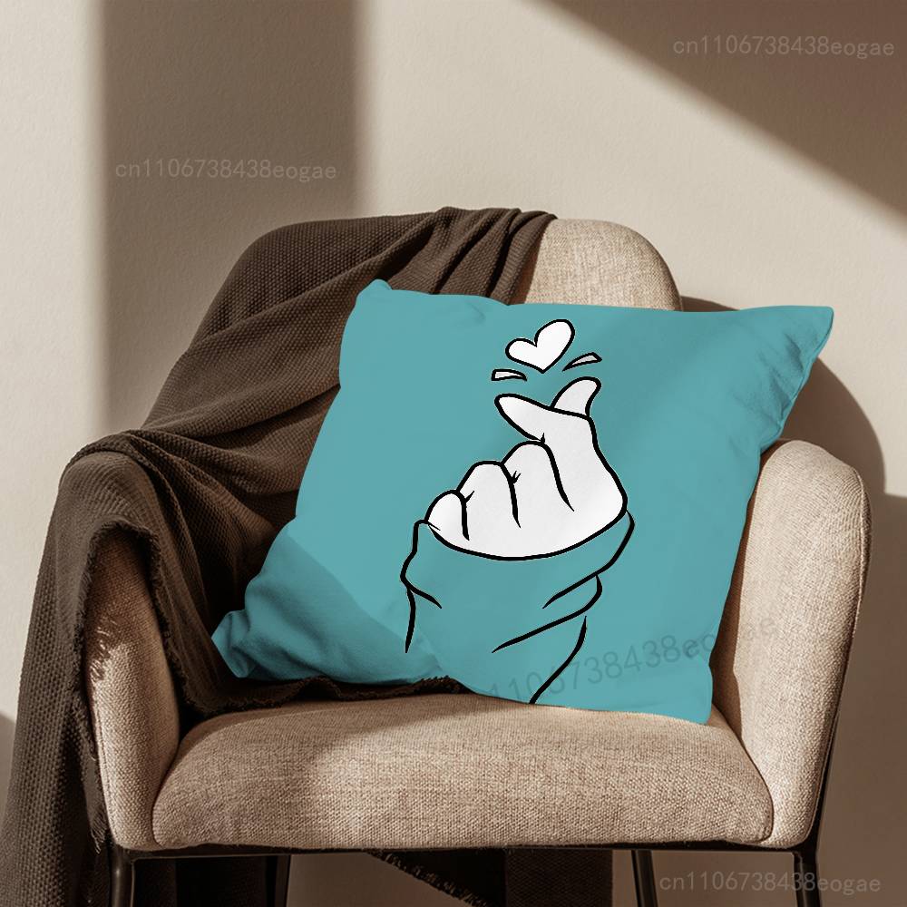 Cute Lovely Hand Heart Throw Pillow Case For 45*45cm,55*55cm,30*30cm,Car Pillowcase Home Bedchamber Decor Gift