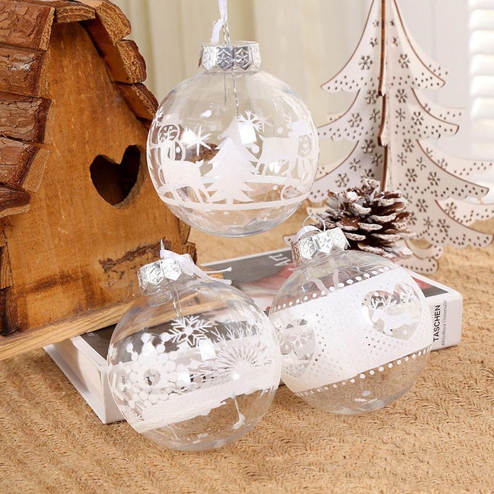 12PCS Plastic Painted Christmas Balls Pendant Xmas Tree Pendants  Holiday Party Ornament