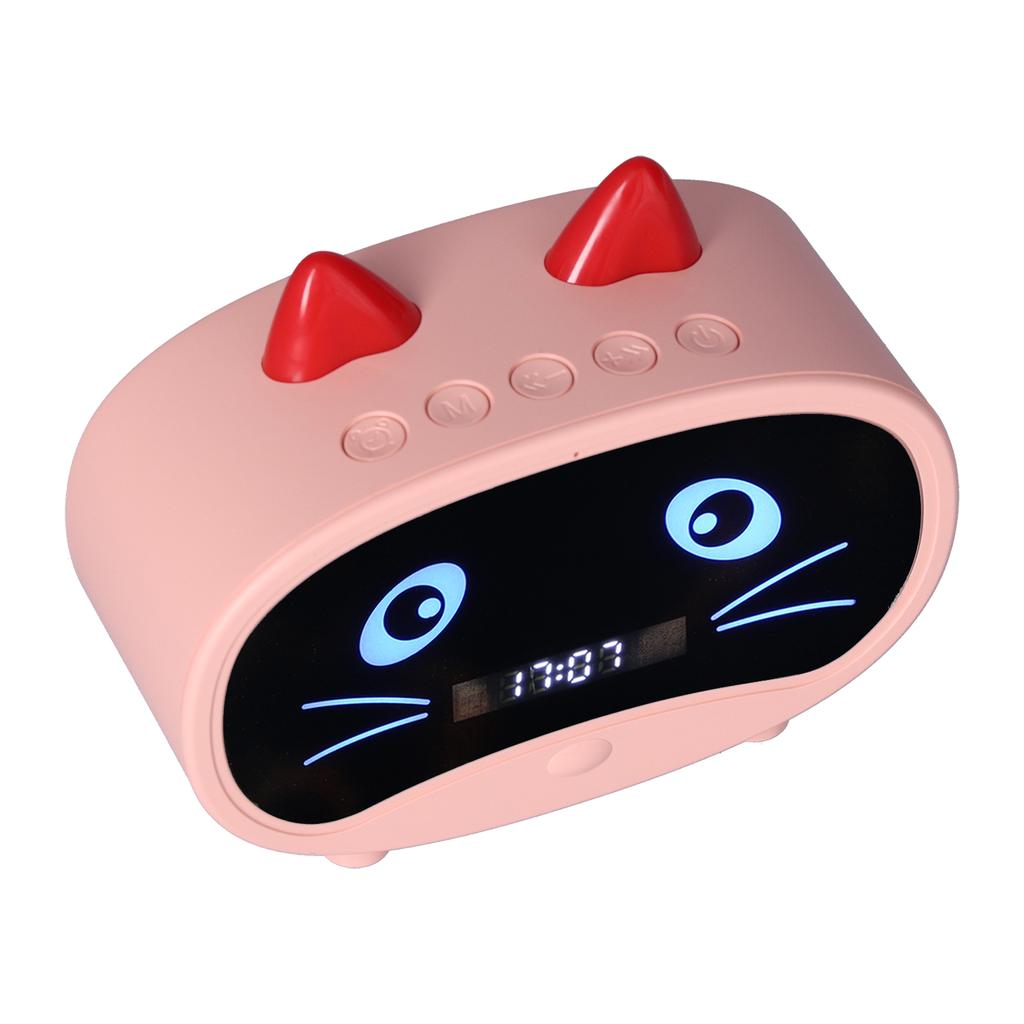 Mini difuzor de desene animate multifuncțional drăguț cu design ureche de pisică Set inteligent Ceasuri cu alarmă duble pentru dormitor