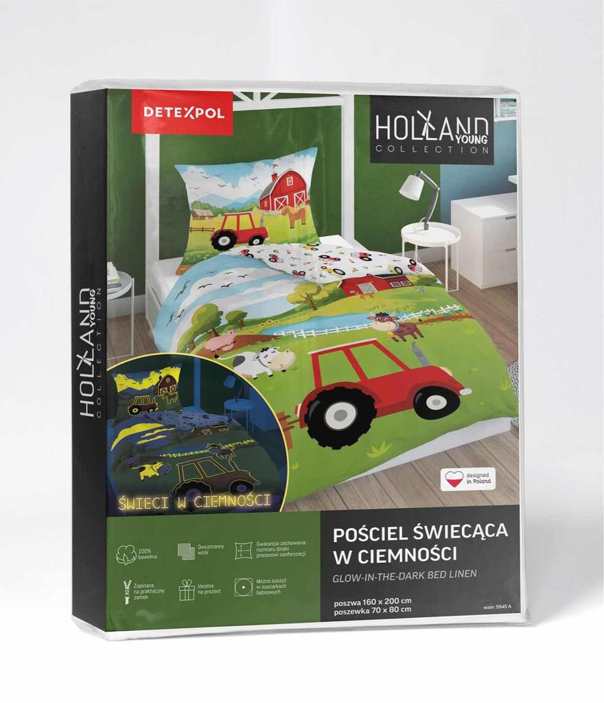 Fluorescent cotton bedding 160x200cm WESOŁA FARMA