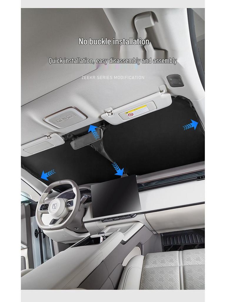 Zeekr 001/7X Auto-Windschutzscheiben-Sonnenschutz - Doppellagiger Sonnenschutz und Wärmeisolierung Blackout