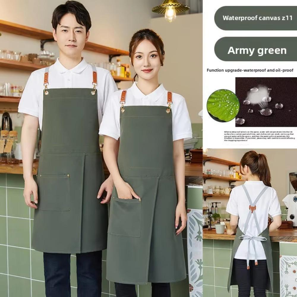 Canvas Cooking Aprons Waterproof Working Clothes Portable Sleeveless Apron For Restaurants Cafe
