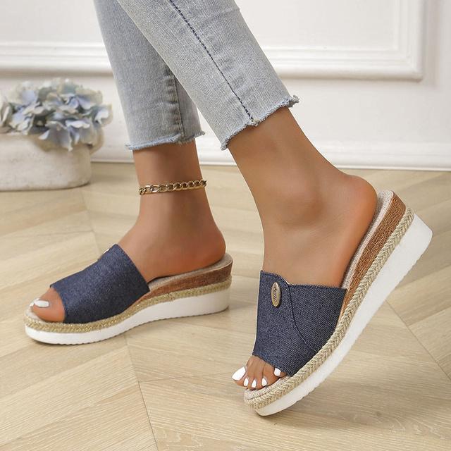 Летние однотонные повседневные удобные модные повседневные сандалии большого размера — фото 7