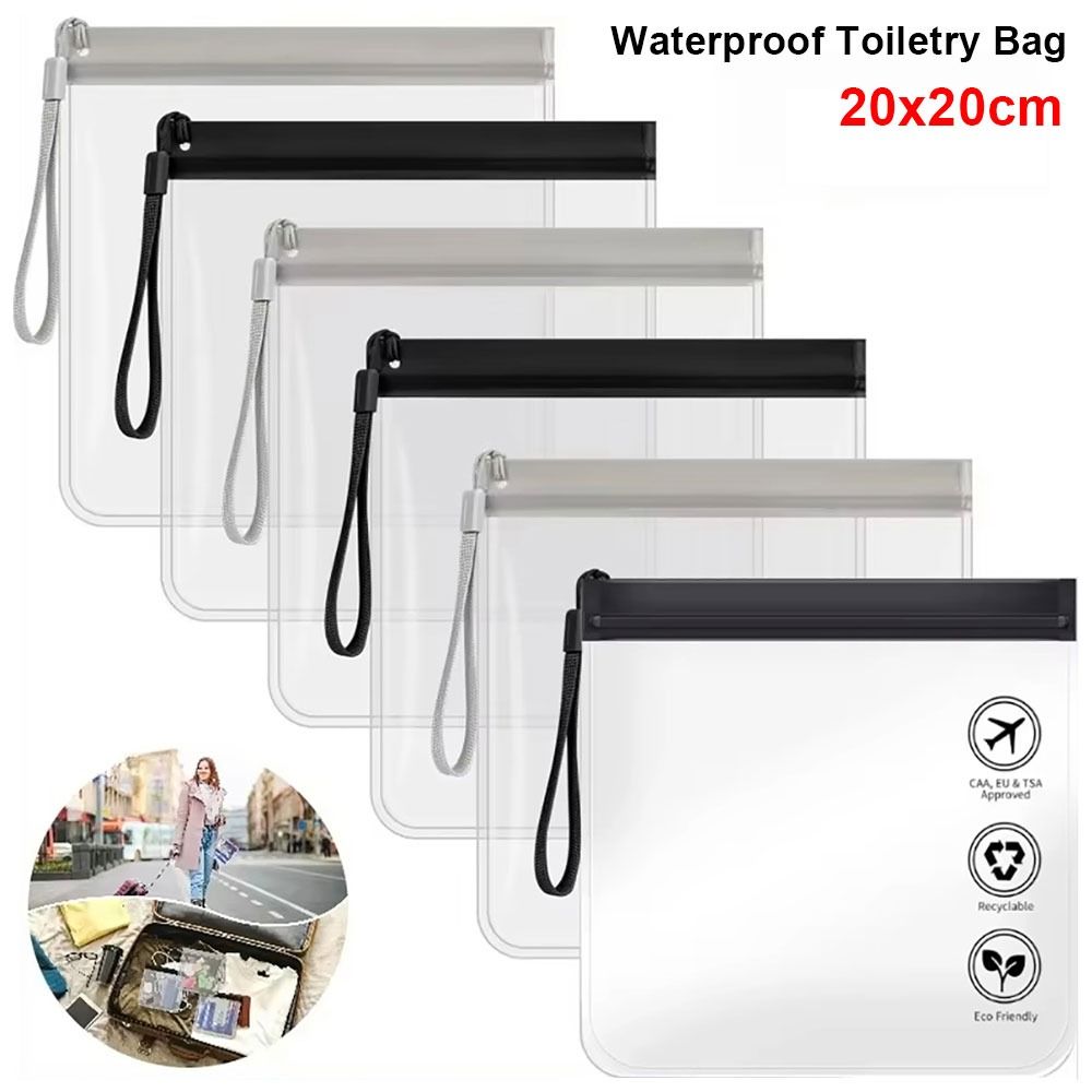 1Pcs Waterproof Flight Make Up Bag Transparent Cleaning Storage Organizer Toiletry Bag  For Women