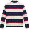 Polo Ralph Lauren Jacke FW24 Gestreiftes Patchwork Reißverschluss Langarm Kinderjacken Blau Weiß 323956099-001