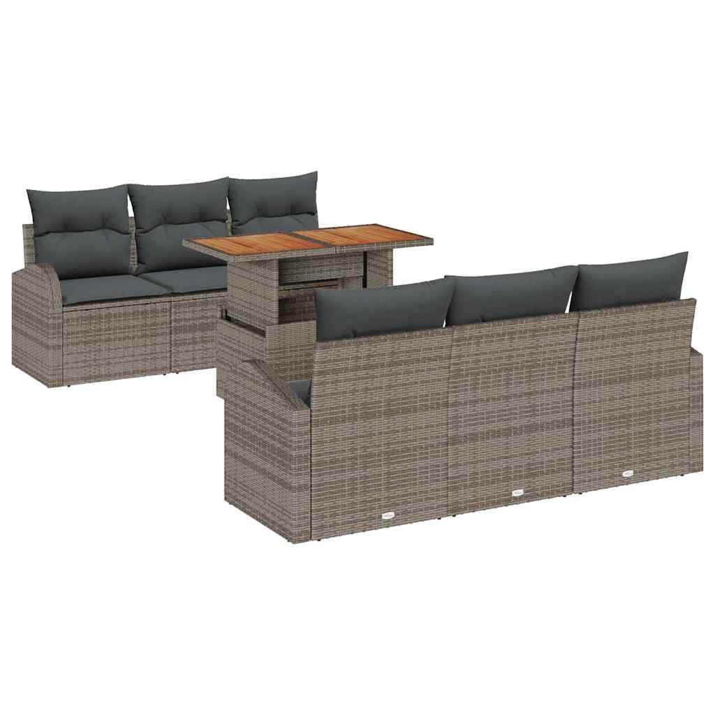 Garden Sofa Set with Cushions 7 Pcs Gray