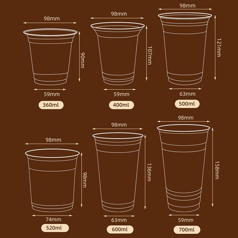 10Pcs Clear Plastic Cup With Strawless Lids Disposable Cups For Iced Coffee Or Juice Party Smoothie Milkshake Cold Drinks