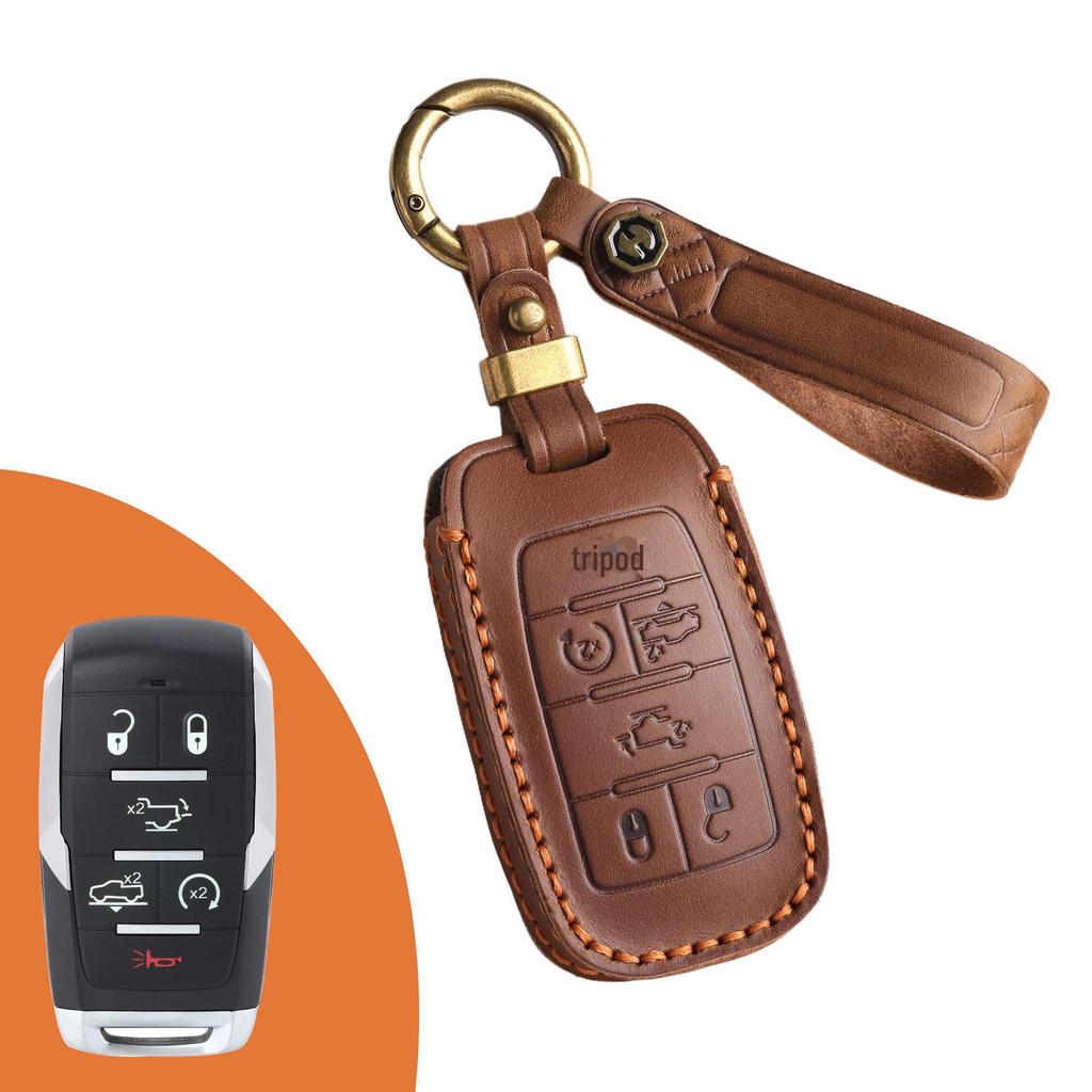 Handmade Genuine Leather Key Cover for New Dodge RAM