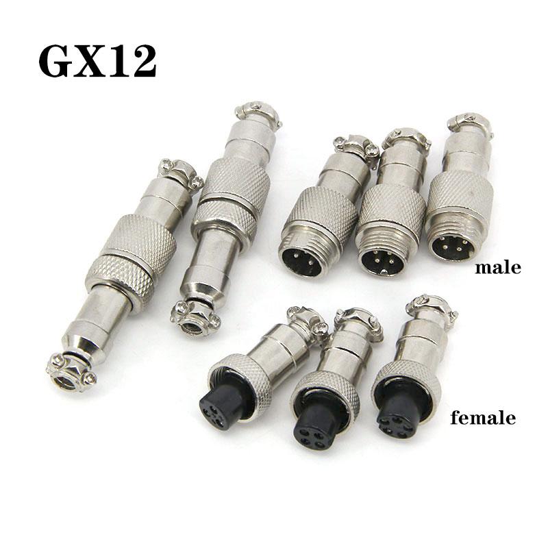 1set GX12 2/3/4/5/6/7 Pin Core Aviation  Male and Female 12mm Circular Socket Plug Wire Panel Connector