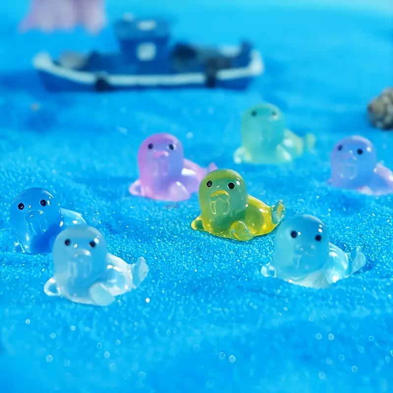 50Pc Luminous Little Seals Resin Seal Small Statues Suitable For Aquarium Pond Decor Garden  Home Car Dashboard Landscape Decor