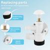 385314349 RV Water Valve Kit RV Toilet Water Flush Valve Assembly Leak Proof Toilet Drain Valve Replacement Plastic Pedal Flush
