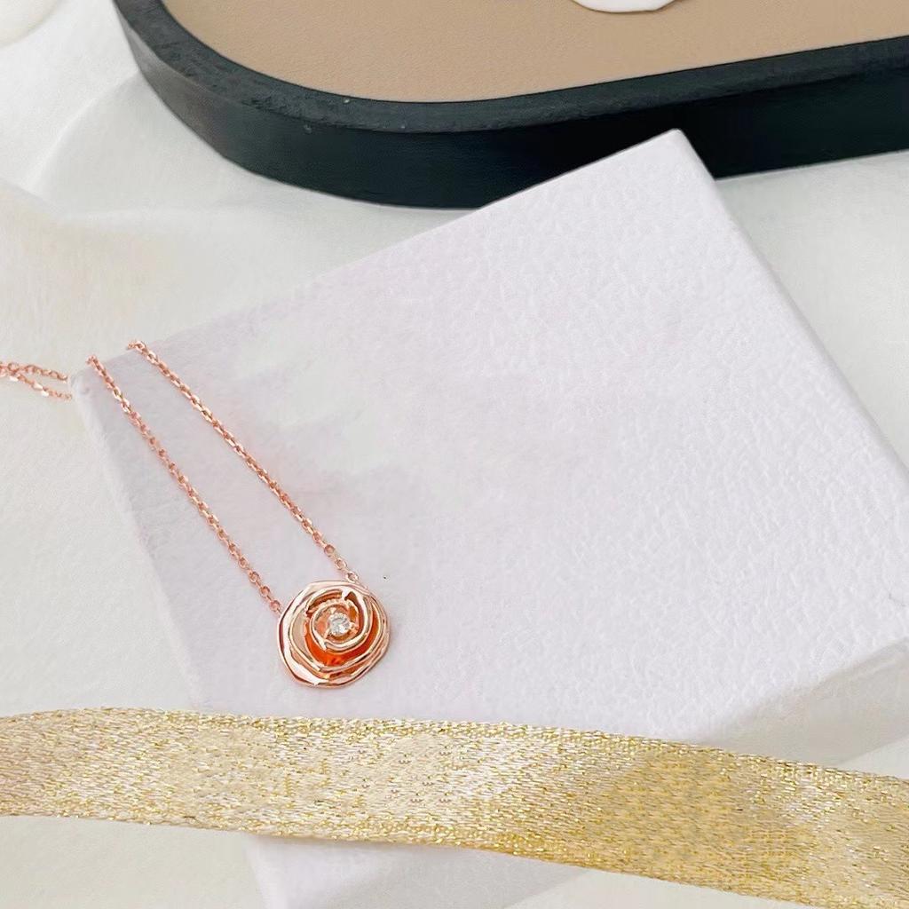 Hot Classic Europe Famous New 2023 Classic Popular Brand Set Women's Rose Jewelry For Party With Necklace With Pink Gold