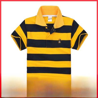 Gestreiftes Polo-T-Shirt aus Baumwolle im europäischen und amerikanischen Stil für Kinder – Frühling/Sommer, geeignet für Kinder und Jugendliche.