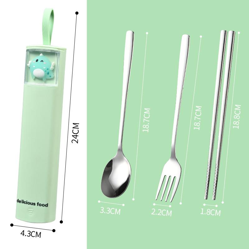 Tragbares Outdoor-Camping Studenten Löffel Essstäbchen Geschirrset