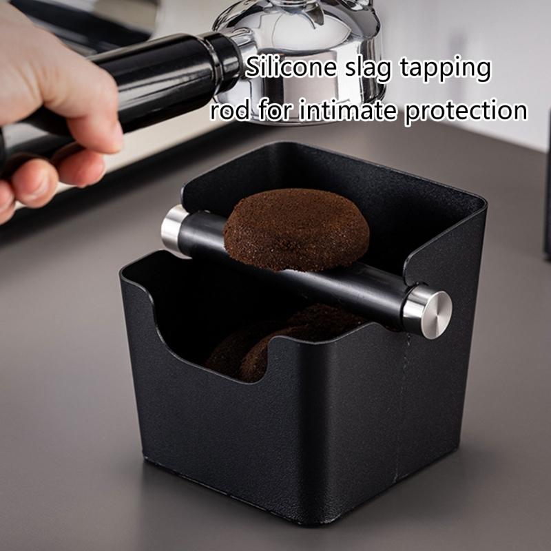 Small Coffee Grounds Box Stainless Steel Espresso Dump Bin Coffee Knock Box Coffee Waste Box Coffee Accessories