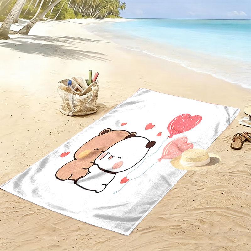 Bubu Dudu Print Beach Towel, Large Soft Quick Dry Towel for Beach Camping Swimming