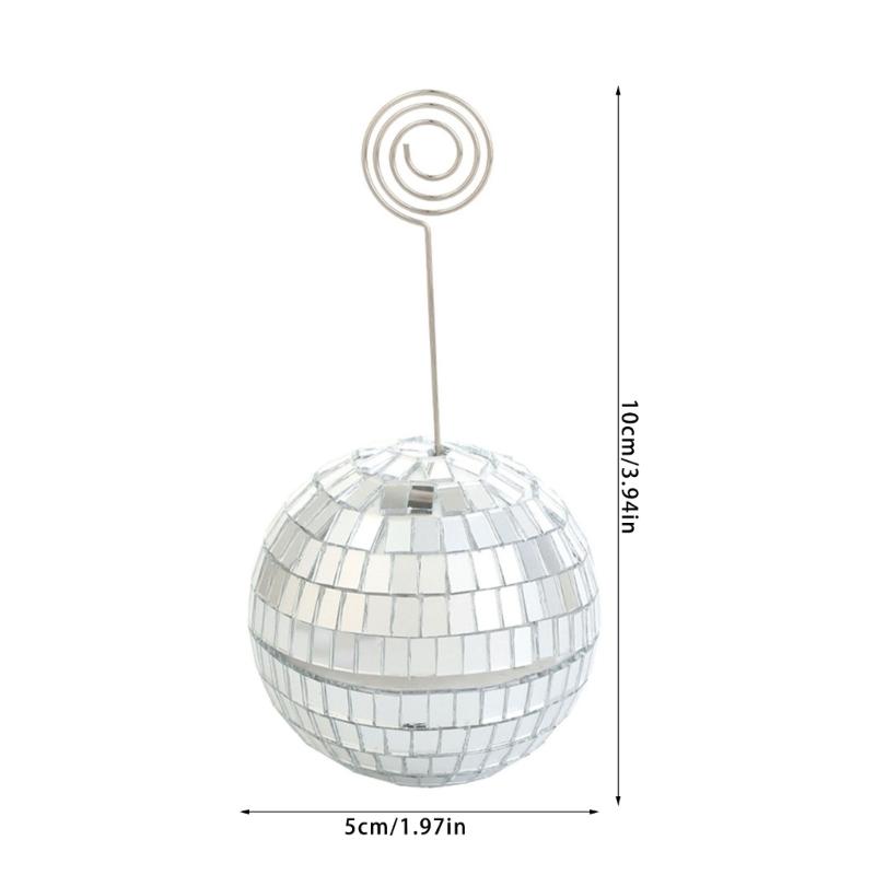 Elegant Disco Namecard For Event Desk Stand Table Number Holders Silver Place Card