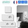 BSEED FR Large Button Wall Switches 1/2Gang 1/2Way/Reset Wall Power Sockets Dual USB Phone Charge Port 5V White Home E-Series