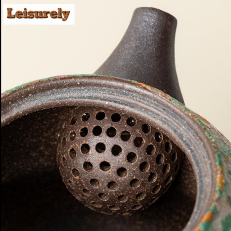 200ml Fortune Teapot Boutique Tea Infuser Pot Tea Soaking Kettle With Ball Hole Chinese Tea Tableware Ornaments Collection Craft