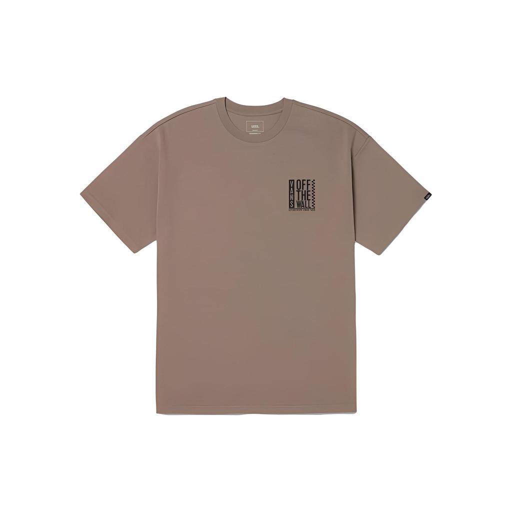 Vans Mountain Style Color Block Personality New Trend Letter Print Round Neck Short Sleeve T-Shirt Men Tops Light-Brown VN000BZ0YEH1
