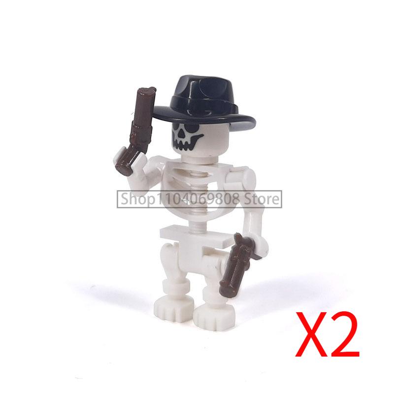 MOC Halloween Building Blocks Skeleton Army Knight Figures Flame Horse Medieval Vampire Furniture Assembly DIY Bricks Toys Gifts