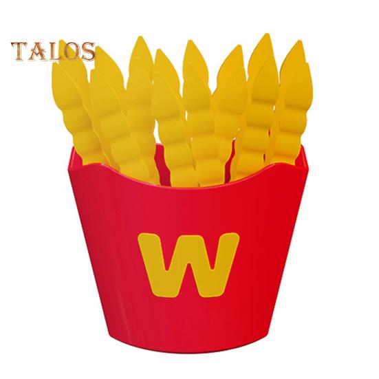 

8 шт. Мини-щипцы в форме картофеля фри, магнитные щипцы для еды, кухонные щипцы для сервировки, детские щипцы для подачи кубиков сахара, практичные кухонные принадлежности красный/жёлтый