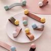 Ceramic Ball Leather Cabinet Handles Colorful Drawer Knobs Simple Wardrobe Pulls Home Decor