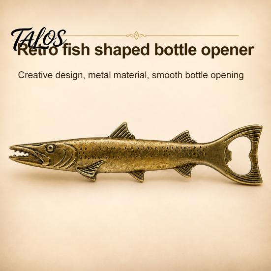 Unique Gifts for Men Rustic Fish Bottle Opener, Creative Cap Opener with Detailed Scale High End Wine Lover Design, Retro Metal Alloy Bar Tool